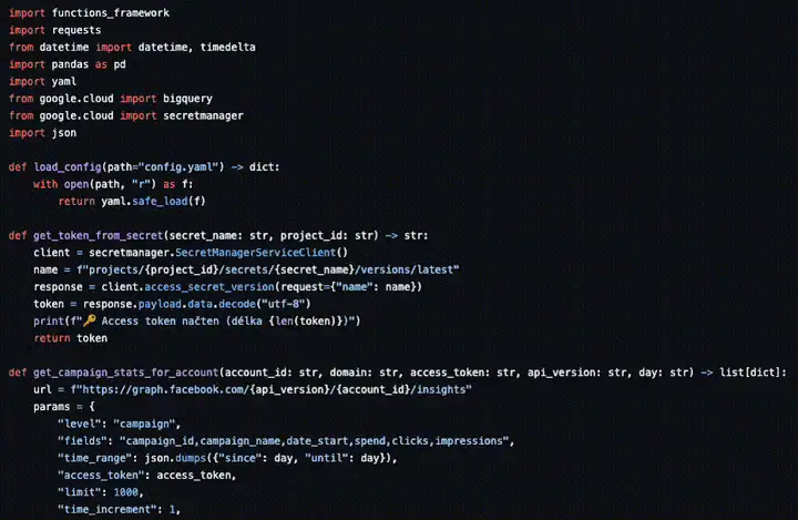 A connector that downloads daily campaign data from Facebook